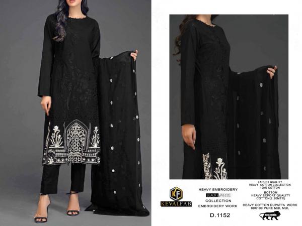 Keval Fab Black & White Collection Embroidery Work Suits Collection